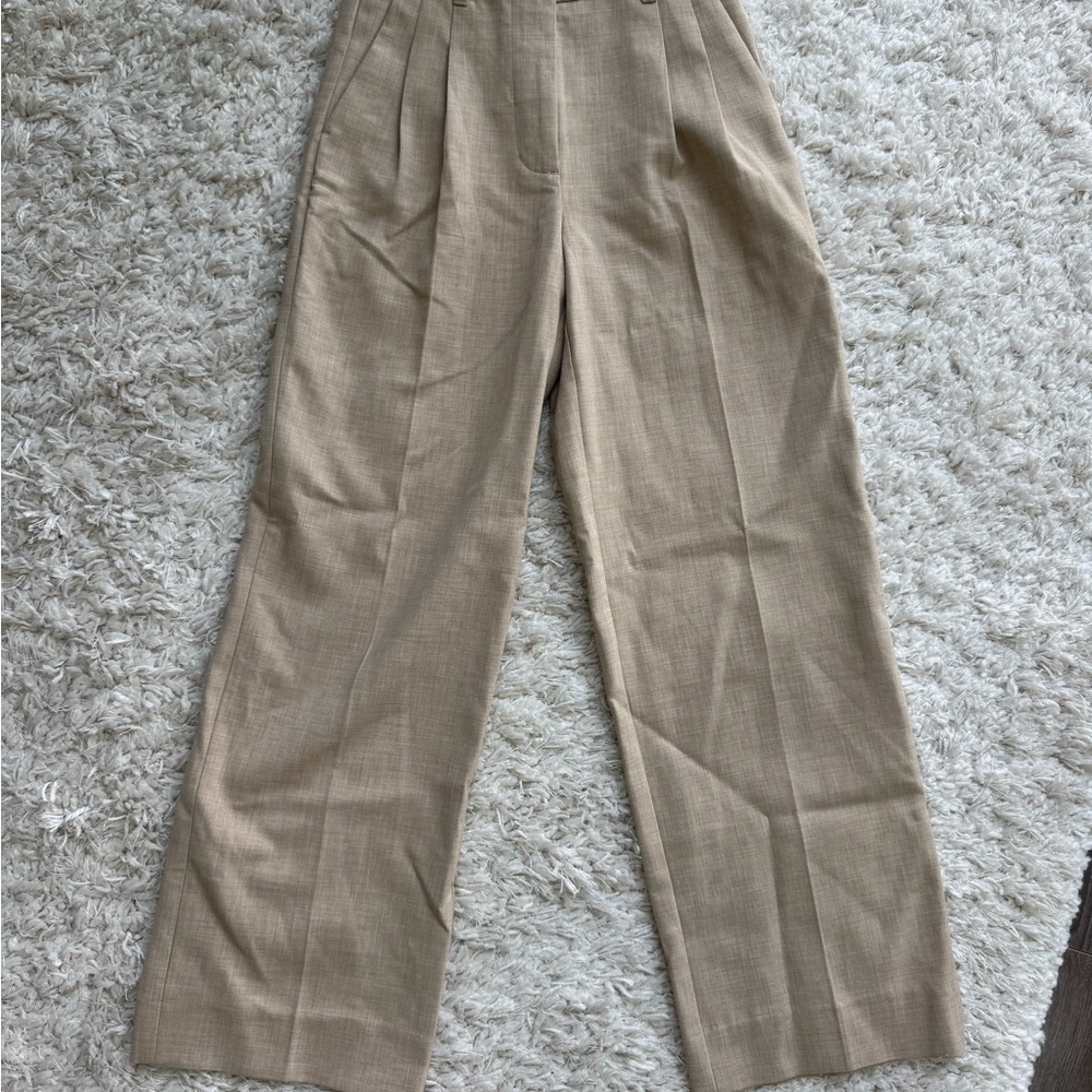 Aritzia Effortless Pant Wide-Leg Trousers in Beige